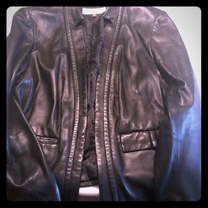 Black leather lightweight jacket